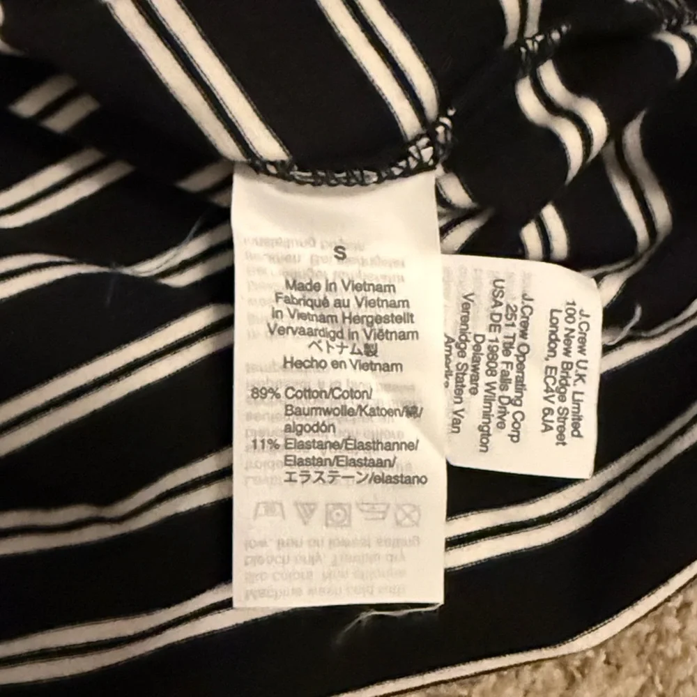 J. Crew Striped Mockneck bodysuit with button shoulders